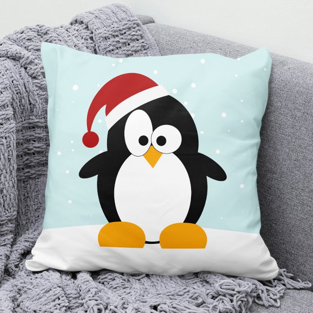 Cute Christmas Penguin Throw Pillow (Creator Uploaded)