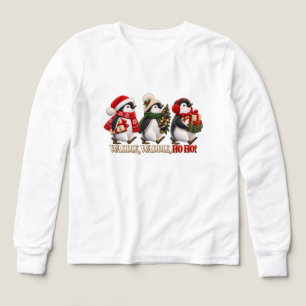 Cute Christmas Penguin Waddle Ho Ho Tri-Blend Shirts