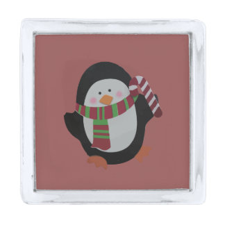 Cute Christmas Penguin with Scarf Pin