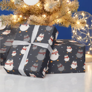 Cute Christmas Penguin Wrapping Paper