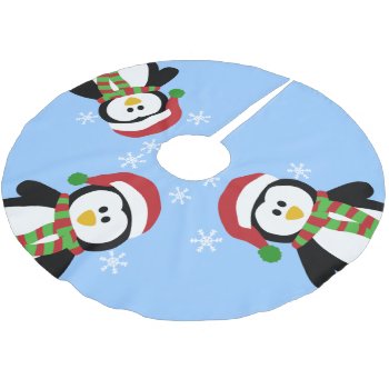 Cute Christmas Penguins Tree Skirt by theburlapfrog at Zazzle