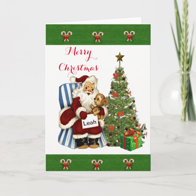 Cute Christmas Personalized Greeting Card for Kids (Front)