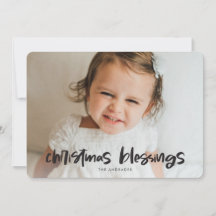 Cute Christmas Photo Family Blue Double Sided Flat