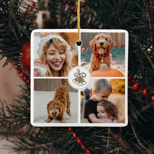 Cute Christmas Photo Family Gift Ceramic Ornament
