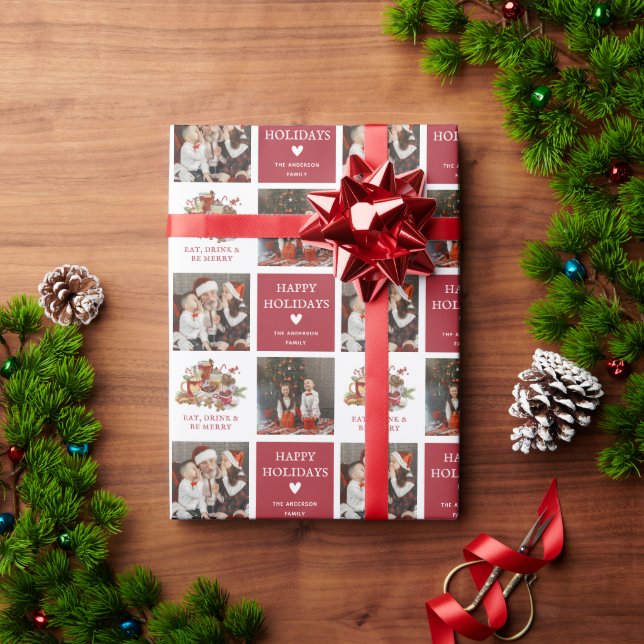 Cute Christmas Photo Happy Holiday Gift Wrapping P Paper (Holiday Gift)