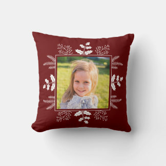 Cute Christmas Photo Throw Pillow