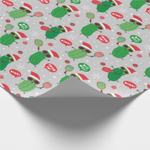 Cute Christmas Pickles on light grey Wrapping Paper