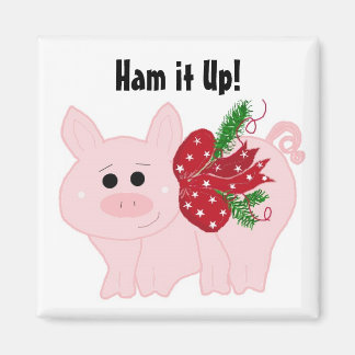 Cute Christmas Pig - Ham it Up! Magnet
