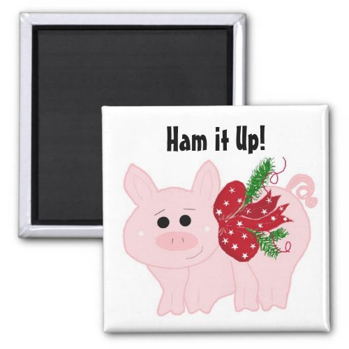 Cute Christmas Pig _ Ham it Up Magnet