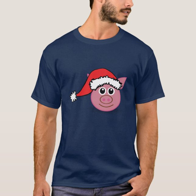 Cute Christmas Pig T-Shirt (Front)