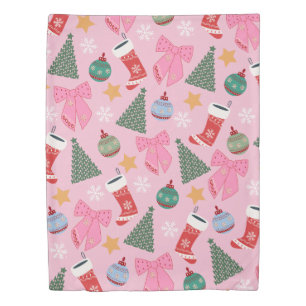 Cute Christmas Pink Duvet Cover