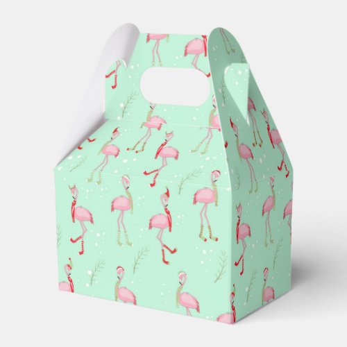 Cute Christmas pink flamingo pattern Favor Boxes