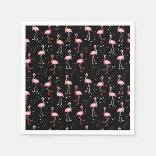 Cute Christmas pink flamingo pattern Napkins