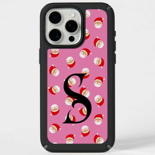 Cute Christmas Pink Monogram iPhone 15 Pro Max Case