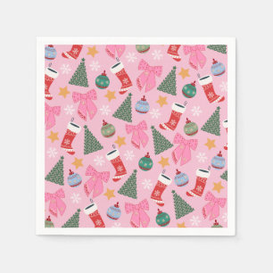 Cute Christmas Pink Napkins
