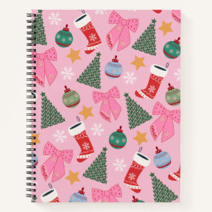 Cute Christmas Pink Notebook