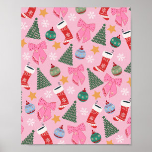 Cute Christmas Pink Poster
