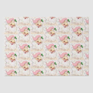 Cute Christmas Pink Retro Vintage Santa Tissue Paper