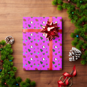 Cute Christmas Pink Wrapping Paper Gift Wrap