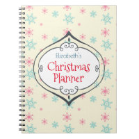 Cute Christmas Planner With Snowflakes Custom Notebook