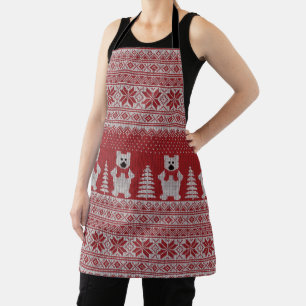 Cute Christmas polar Bear Apron