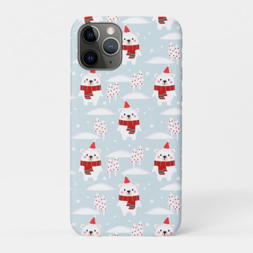 Cute Christmas Polar Bear iPhone 11 Pro Case