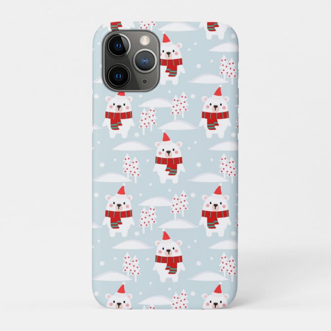 Cute Christmas Polar Bear Case-Mate iPhone Case (Back)