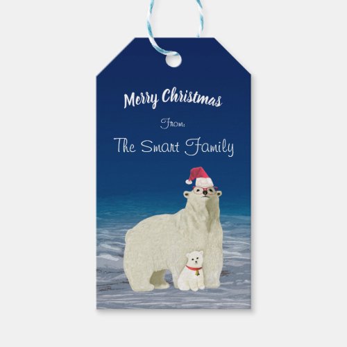 Cute Christmas Polar Bear Family Gift Tags