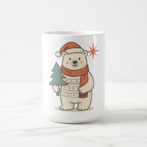 Cute Christmas Polar Bear Scandinavian Winter