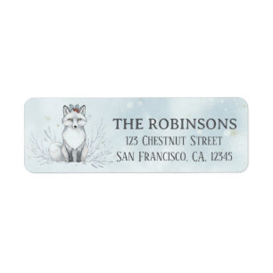 Cute Christmas Polar Fox Custom Christmas Label