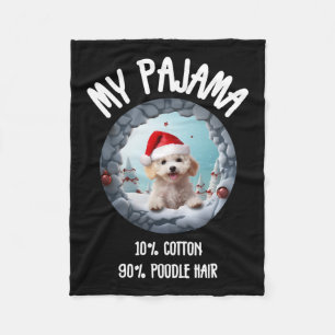 Cute Christmas Poodle - Funny Dog Design For Pet L Fleece Blanket