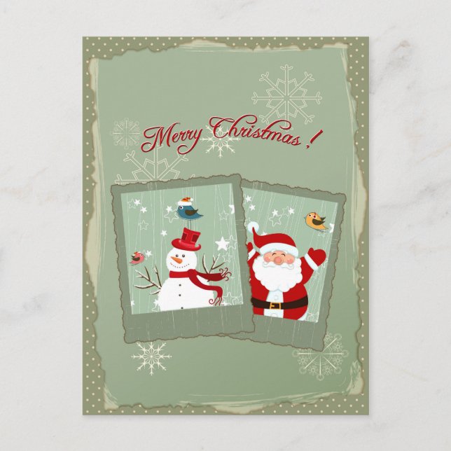 Cute Christmas Poscard Holiday Postcard (Front)