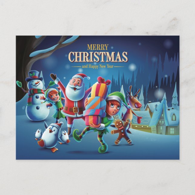 Cute Christmas Postcard (Front)