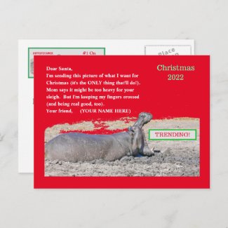 CUTE CHRISTMAS POSTCARD/  ALL I WANT FOR CHRISTMAS