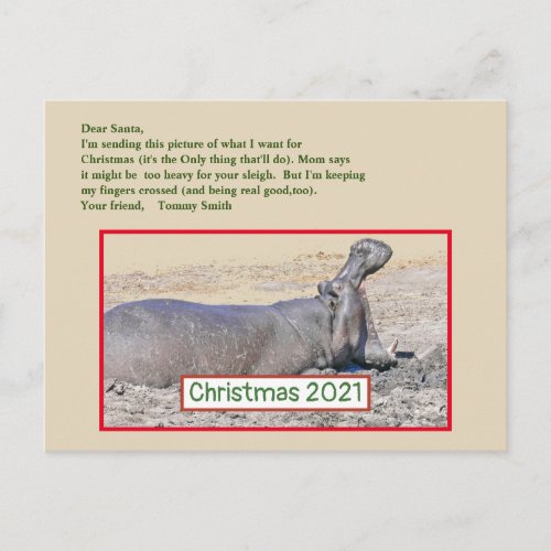 CUTE CHRISTMAS POSTCARD WHAT I WANT FOR CHRISTMAS