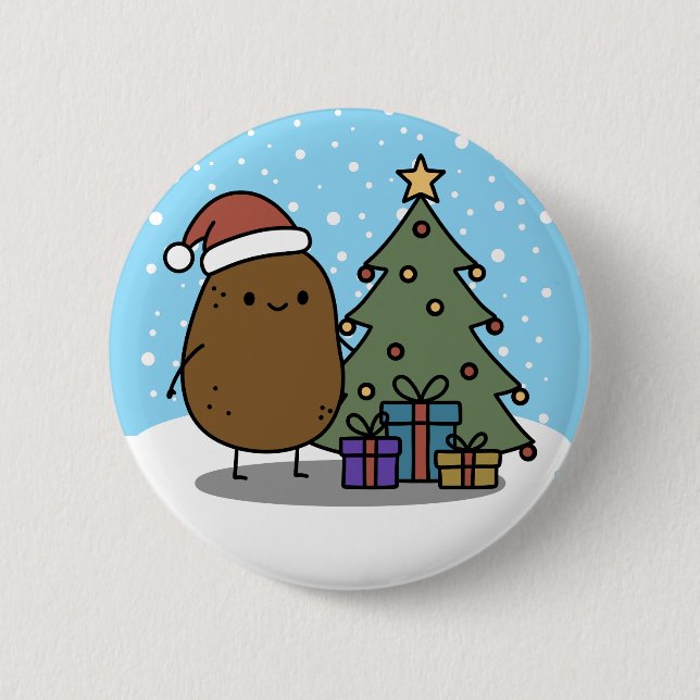 Cute Christmas Potato Button (Front)