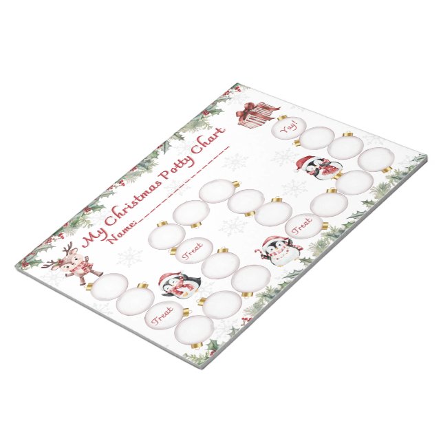 Cute Christmas Potty Training Chart Notepad (Angled)
