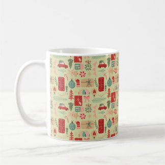 Cute Christmas Preppy Pink Mint Green Illustration Coffee Mug