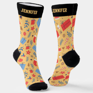 Cute Christmas Present Pattern Xmas Winter Holiday Socks