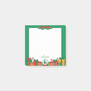 Cute Christmas Presents & Holly Post-it Notes