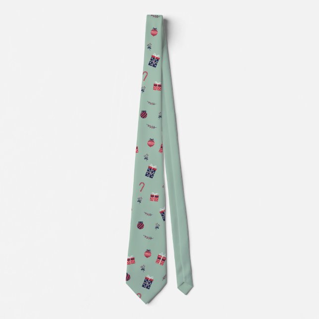 Cute Christmas Presents Ornaments Pattern Neck Tie (Front)