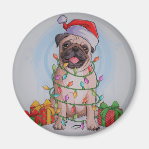 Cute Christmas Pug Dog Thermal Tumbler Magnet