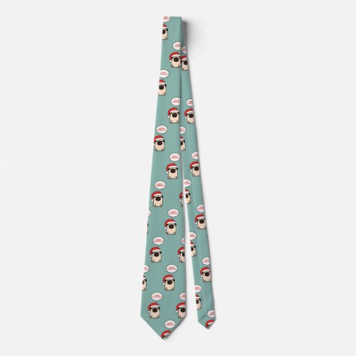 Cute Christmas Pug Neck Tie