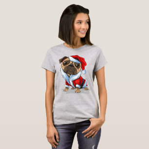 Cute Christmas Pug Santa Suit T-Shirt
