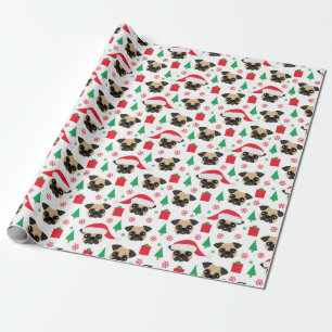 Cute Christmas Pug Wrapping Paper