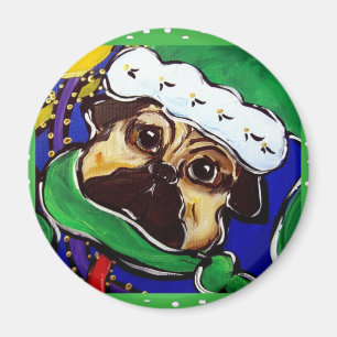 Cute Christmas Pugs Magnet