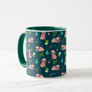 Cute Christmas Pugs Mug