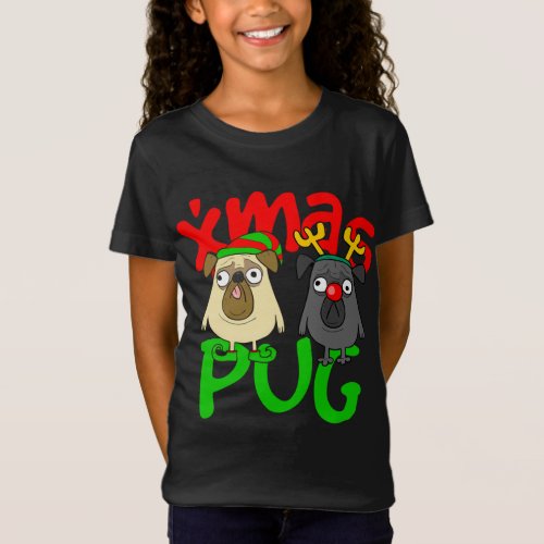 Cute Christmas Pugs Owner Pug Lover Xmas Dog Dad D T_Shirt
