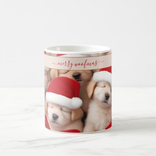 Cute Christmas Puppies Dog Lover Name Mug