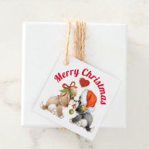 Cute Christmas Puppies Gift Tags